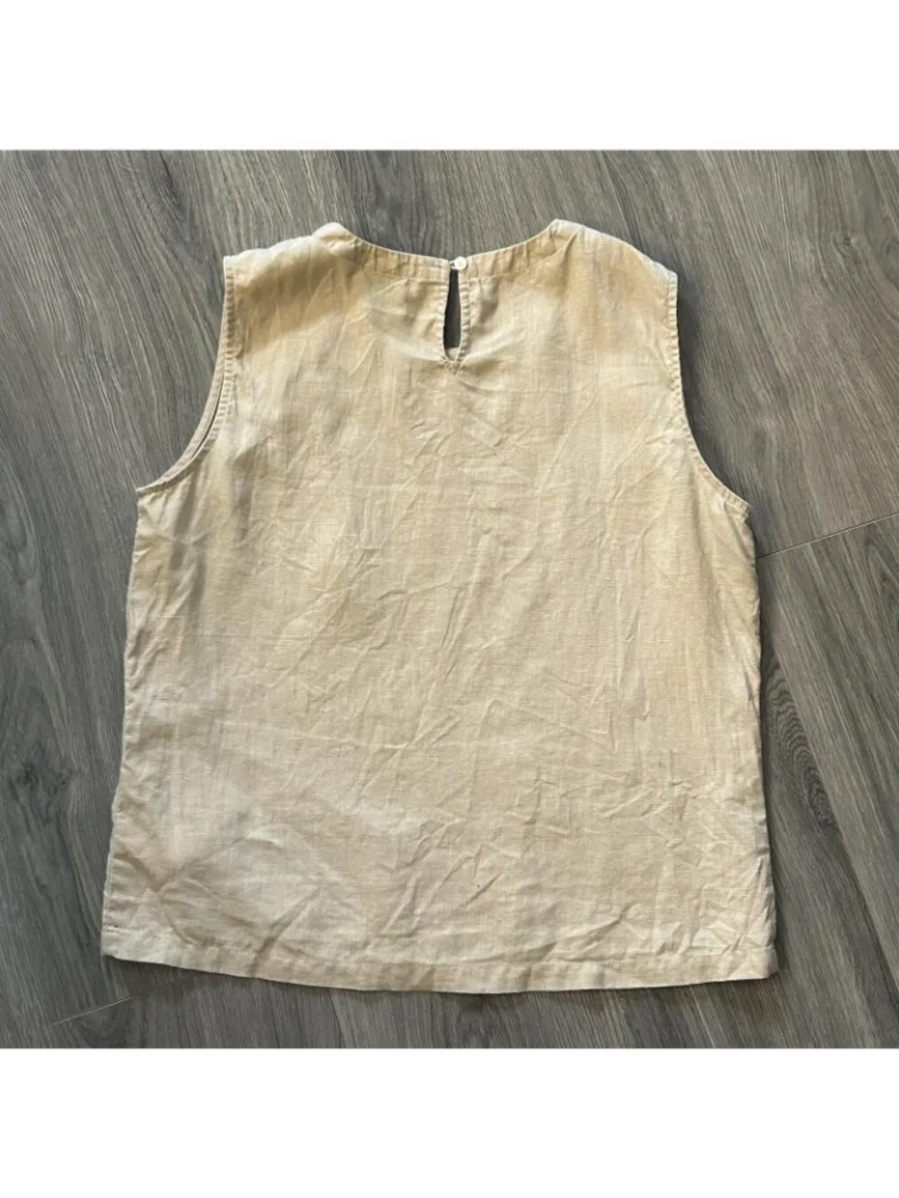 Quince Tank Top Womens Small Beige Linen Sleeveless Shell Blouse Top Summer - Picture 2 of 9